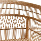 Contemporary Nordic Handwoven Natural Rattan Accent Chair With Round Backrest - Breathable Indoor & Outdoor Lounge Chair For Balcony & Garden Lumendat