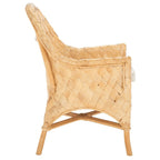 Handwoven Rattan Lounge Chair With Armrest - Contemporary Nordic Balcony & Patio & Living Room Indoor Outdoor Accent Chair With Waterproof Cushion Lumendat