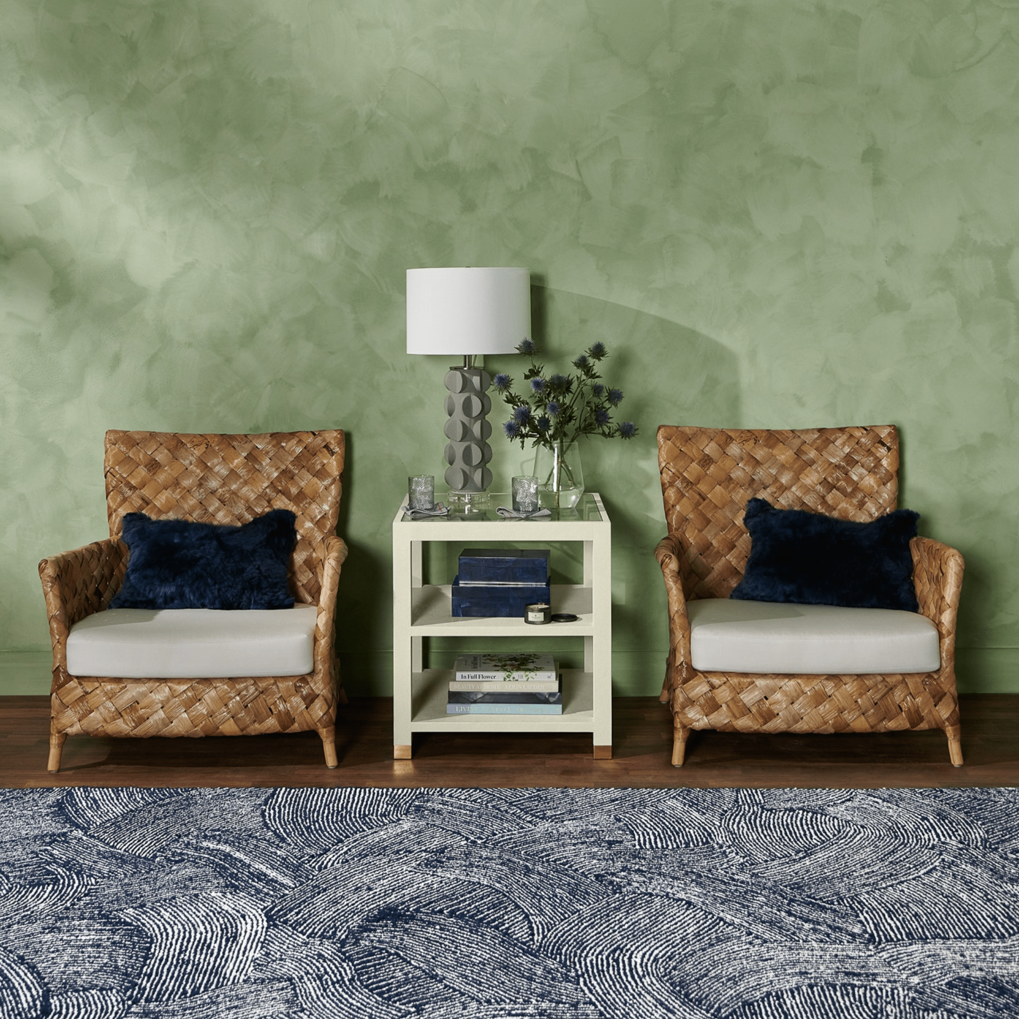 Contemporary Nordic Artisan Indonesian Natural Rattan Weaving Lounge Chair - Armchair With Thick Handwoven Texture For Living Room Lumendat