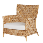 Contemporary Nordic Artisan Indonesian Natural Rattan Weaving Lounge Chair - Armchair With Thick Handwoven Texture For Living Room Lumendat