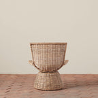 Contemporary Scandinavian Indonesian Rattan Weaving Swivel Lounge Chair - Back Chair With Handwoven Texture For Living Room Lumendat