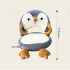 Lumendat Contemporary Creative Iron Frame Plush Duck Penguin-Shaped Kids Accent Chair - Foldable Back Chair For Bedroom Lumendat