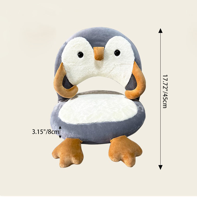 Lumendat Contemporary Creative Iron Frame Plush Duck Penguin-Shaped Kids Accent Chair - Foldable Back Chair For Bedroom Lumendat