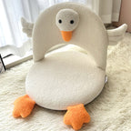 Lumendat Contemporary Creative Iron Frame Plush Duck Penguin-Shaped Kids Accent Chair - Foldable Back Chair For Bedroom Lumendat