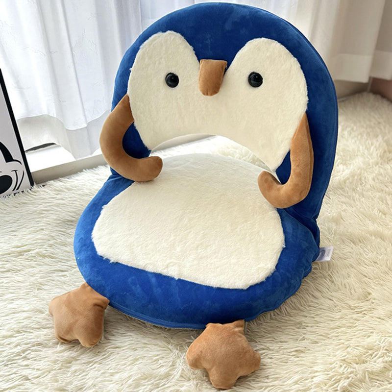 Lumendat Contemporary Creative Iron Frame Plush Duck Penguin-Shaped Kids Accent Chair - Foldable Back Chair For Bedroom Lumendat