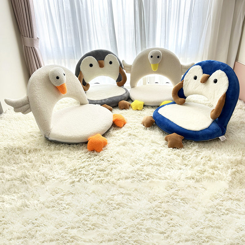 Lumendat Contemporary Creative Iron Frame Plush Duck Penguin-Shaped Kids Accent Chair - Foldable Back Chair For Bedroom Lumendat
