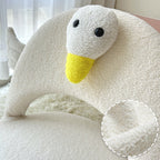 Lumendat Contemporary Creative Iron Frame Plush Duck Penguin-Shaped Kids Accent Chair - Foldable Back Chair For Bedroom Lumendat