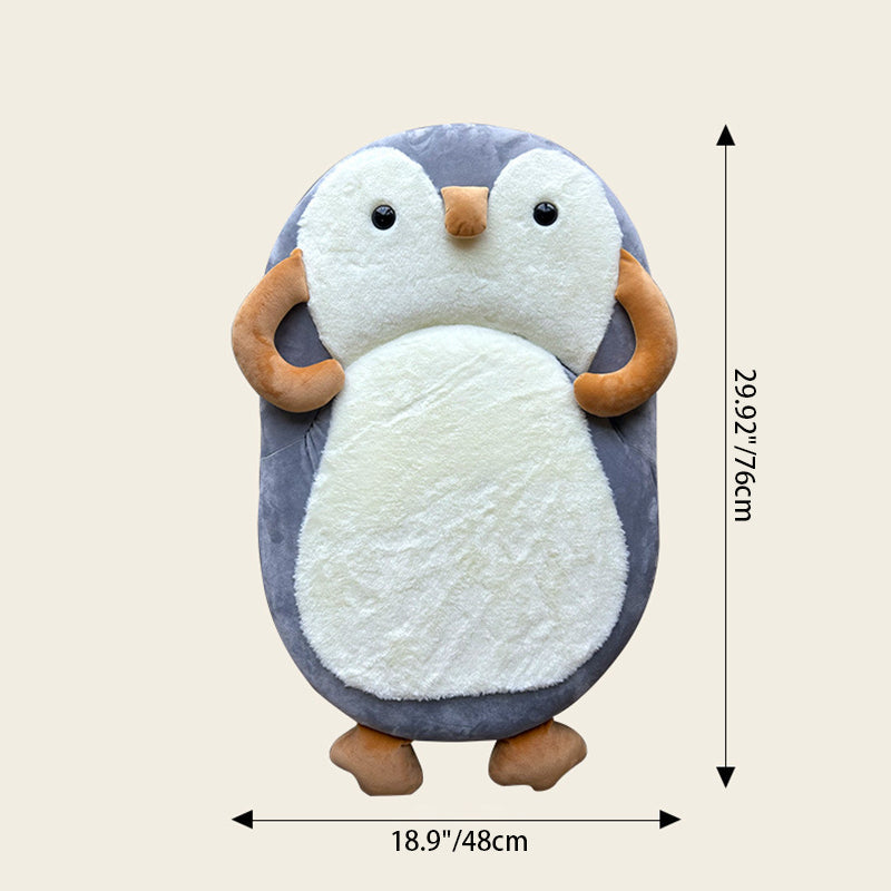 Lumendat Contemporary Creative Iron Frame Plush Duck Penguin-Shaped Kids Accent Chair - Foldable Back Chair For Bedroom Lumendat