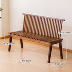 Lumendat Traditional Japanese Bamboo Slatted Folding Dining Chair 1/2-Seat With Backrest For Dining Room Lumendat