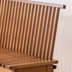 Lumendat Traditional Japanese Bamboo Slatted Folding Dining Chair 1/2-Seat With Backrest For Dining Room Lumendat