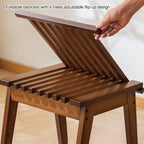 Lumendat Traditional Japanese Bamboo Slatted Folding Dining Chair 1/2-Seat With Backrest For Dining Room Lumendat