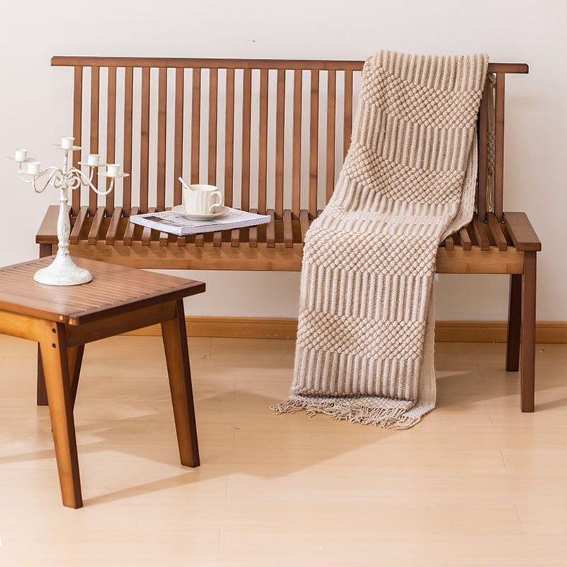 Lumendat Traditional Japanese Bamboo Slatted Folding Dining Chair 1/2-Seat With Backrest For Dining Room Lumendat