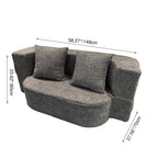 Modern Minimalist Foldable Sherpa Sofa - Compression Convertible Frame-Free Sofa Bed With High Resilience Foam For Small Spaces Lumendat