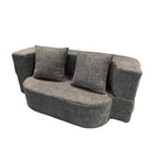Modern Minimalist Foldable Sherpa Sofa - Compression Convertible Frame-Free Sofa Bed With High Resilience Foam For Small Spaces Lumendat