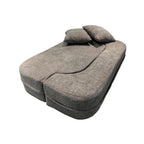 Modern Minimalist Foldable Sherpa Sofa - Compression Convertible Frame-Free Sofa Bed With High Resilience Foam For Small Spaces Lumendat