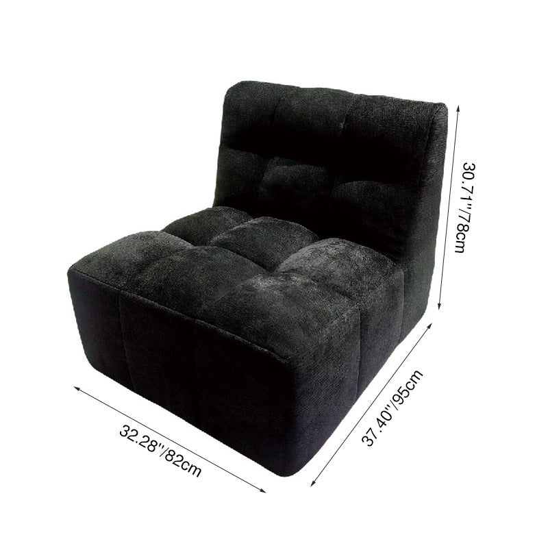 Modern Minimalist Chenille Compression Sofa - Frame-Free High Resilience Foam Portable Couch In Single & Loveseat Options For Living Room Lumendat