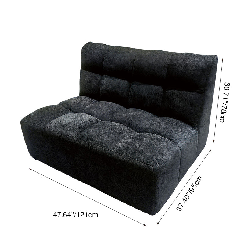 Modern Minimalist Chenille Compression Sofa - Frame-Free High Resilience Foam Portable Couch In Single & Loveseat Options For Living Room Lumendat