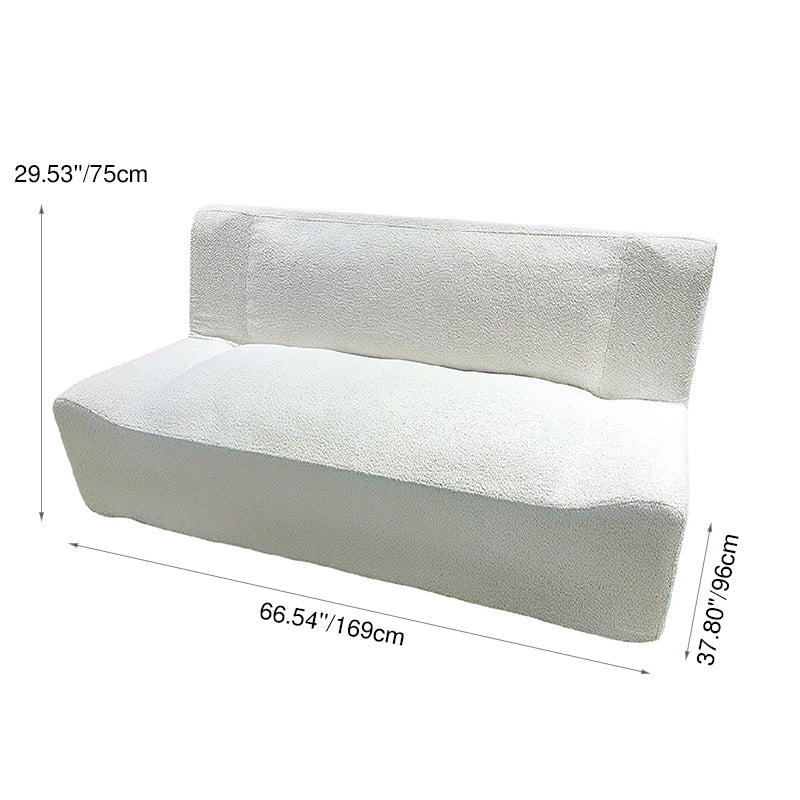 Modern Minimalist Sherpa Compression Sofa - Frame-Free High Resilience Foam Couch For Living Room Lumendat