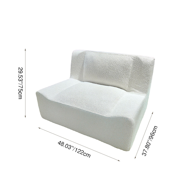 Modern Minimalist Sherpa Compression Sofa - Frame-Free High Resilience Foam Couch For Living Room Lumendat