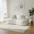 Modern Minimalist Chenille Sectional Sofa - Compression Frame-Free Curved Couch With High Resilience Foam For Multi-Person Seating Lumendat