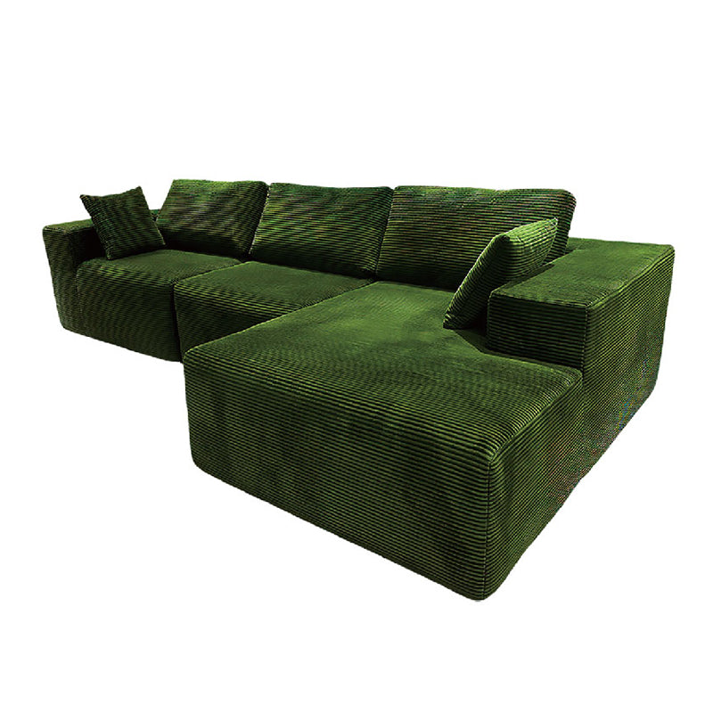 Modern Minimalist Corduroy Compression Sectional Sofa - Frame-Free High Resilience Foam Couch For Living Room Lumendat