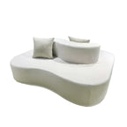 Modern Minimalist Chenille Sectional Sofa - Compression Frame-Free Curved Couch With High Resilience Foam For Multi-Person Seating Lumendat