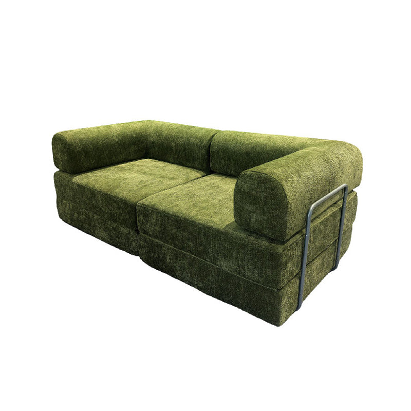 Modern Chenille Convertible Sofa Bed - Compression Foldable Couch With High Resilience Foam And Metal Frame For Living Room & Bedroom Lumendat