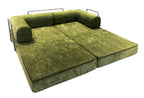 Modern Chenille Convertible Sofa Bed - Compression Foldable Couch With High Resilience Foam And Metal Frame For Living Room & Bedroom Lumendat