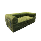 Modern Chenille Convertible Sofa Bed - Compression Foldable Couch With High Resilience Foam And Metal Frame For Living Room & Bedroom Lumendat