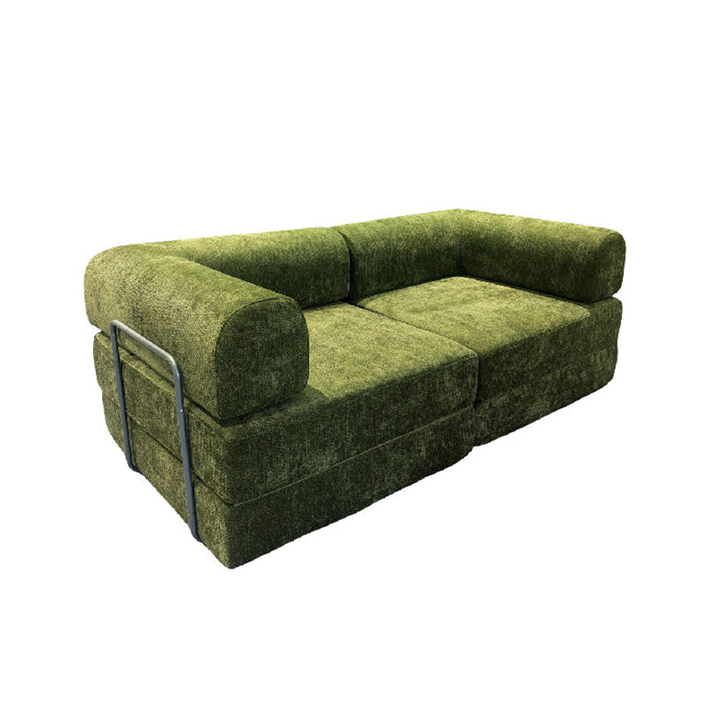 Modern Chenille Convertible Sofa Bed - Compression Foldable Couch With High Resilience Foam And Metal Frame For Living Room & Bedroom Lumendat