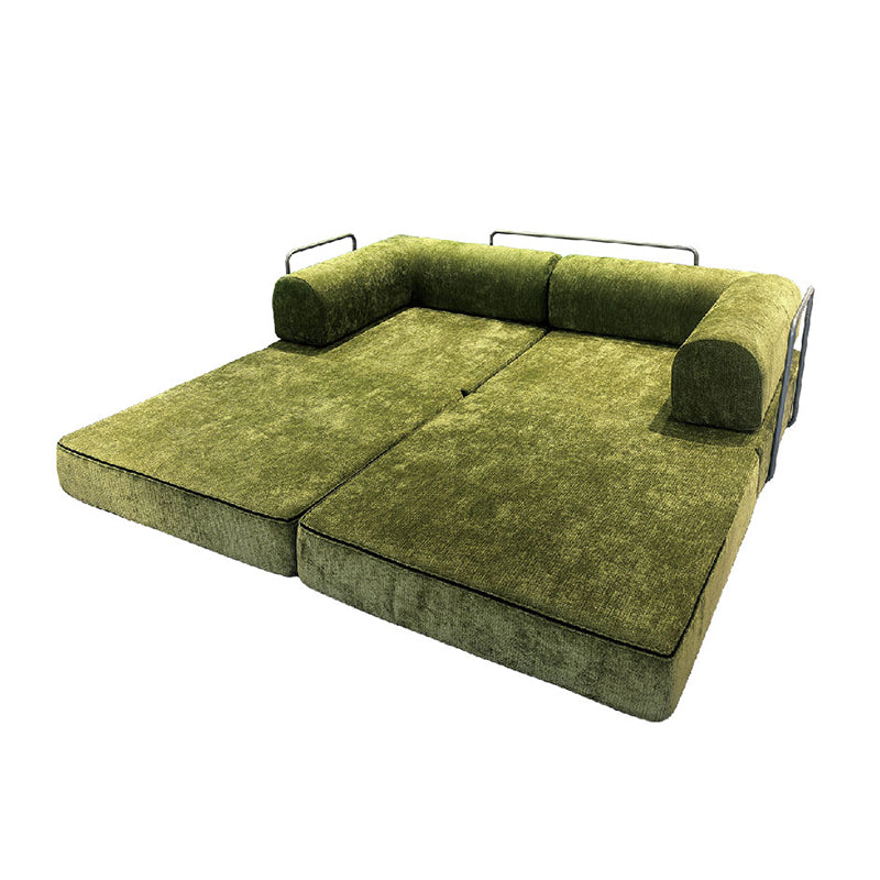 Modern Chenille Convertible Sofa Bed - Compression Foldable Couch With High Resilience Foam And Metal Frame For Living Room & Bedroom Lumendat