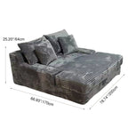 Modern Corduroy Sofa Bed - Frameless Modular Floor Couch With High Resilience Foam For Living Room & Bedroom Lumendat