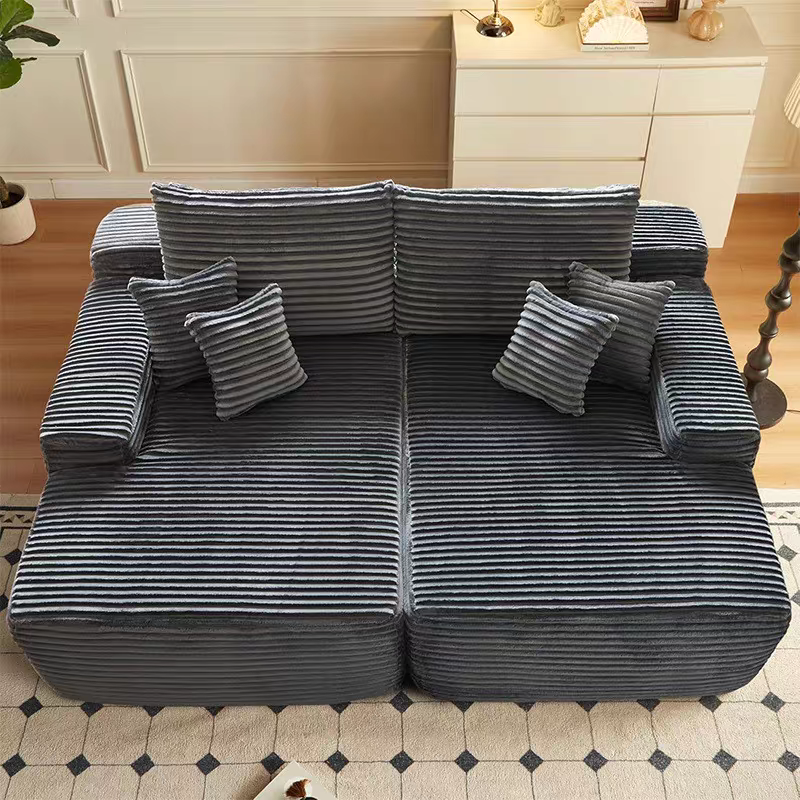 Modern Corduroy Sofa Bed - Frameless Modular Floor Couch With High Resilience Foam For Living Room & Bedroom Lumendat