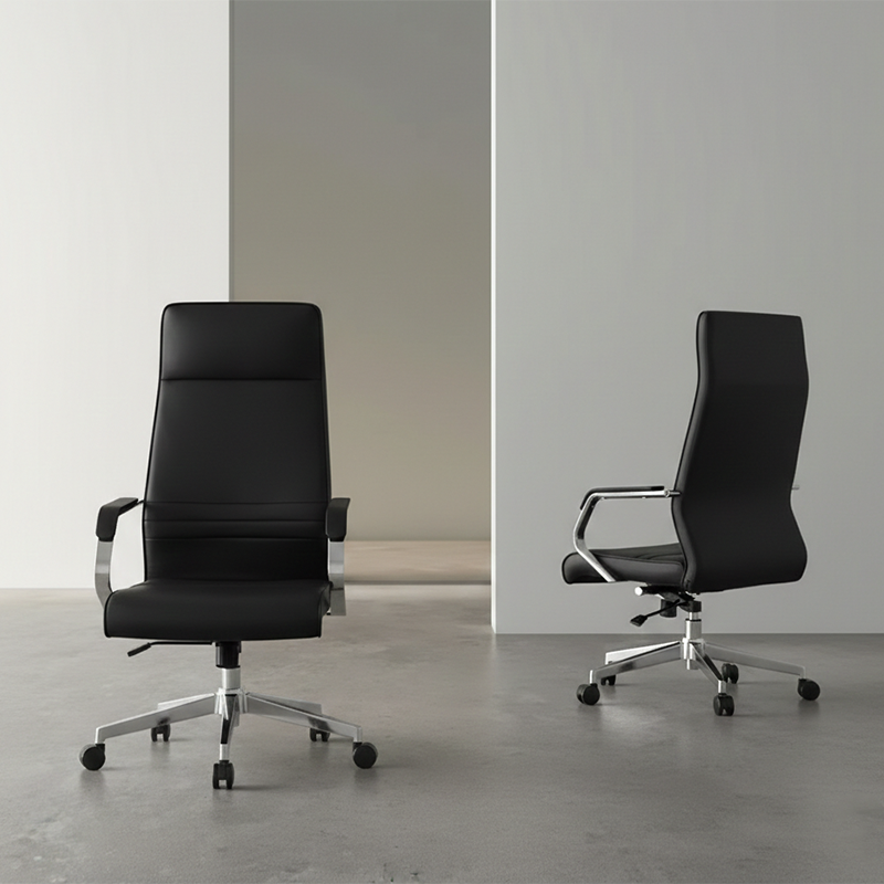 Modern Luxury Ergonomic Office Chair - Leather Executive Desk Chair Plywood & Metal Frame High-Density Foam With Wheels, Swivel, Adjustable Height & Reclining Function Lumendat