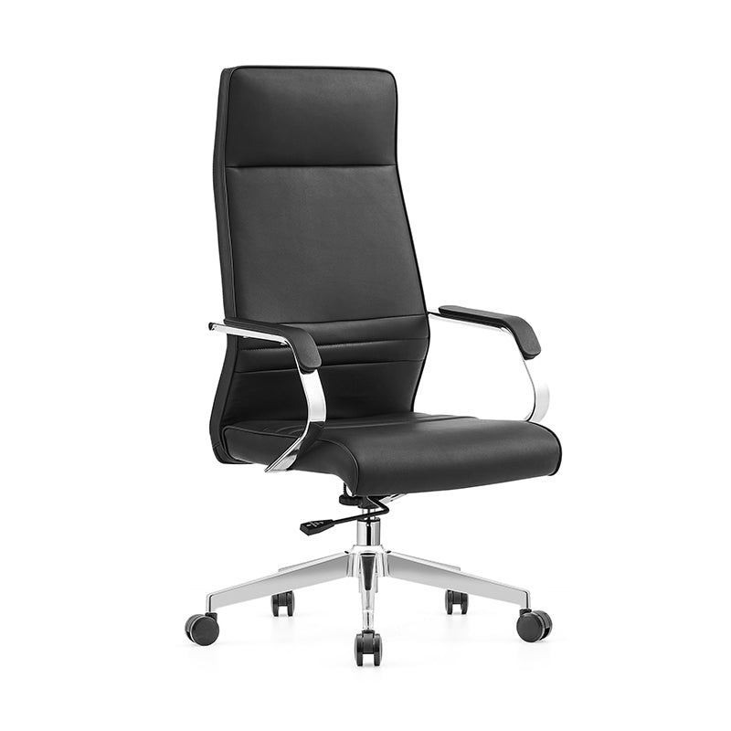 Modern Luxury Ergonomic Office Chair - Leather Executive Desk Chair Plywood & Metal Frame High-Density Foam With Wheels, Swivel, Adjustable Height & Reclining Function Lumendat