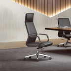 Modern Luxury Ergonomic Office Chair - Leather Executive Desk Chair Plywood & Metal Frame High-Density Foam With Wheels, Swivel, Adjustable Height & Reclining Function Lumendat