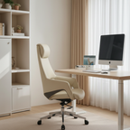 Modern Luxury Ergonomic Executive Office Chair - Adjustable Height Swivel Leather Plywood Metal Desk Chair With Wheels, Reclining Function & Aluminum Base Lumendat