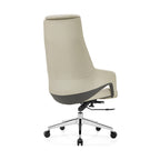 Modern Luxury Ergonomic Executive Office Chair - Adjustable Height Swivel Leather Plywood Metal Desk Chair With Wheels, Reclining Function & Aluminum Base Lumendat