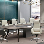 Modern Luxury Ergonomic Executive Chair - Leather Plywood Metal Office High Back Desk Chair With Adjustable Height, Swivel Wheels & Reclining Function Lumendat