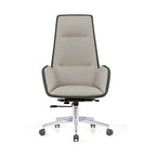 Modern Luxury Ergonomic Executive Chair - Leather Plywood Metal Office High Back Desk Chair With Adjustable Height, Swivel Wheels & Reclining Function Lumendat