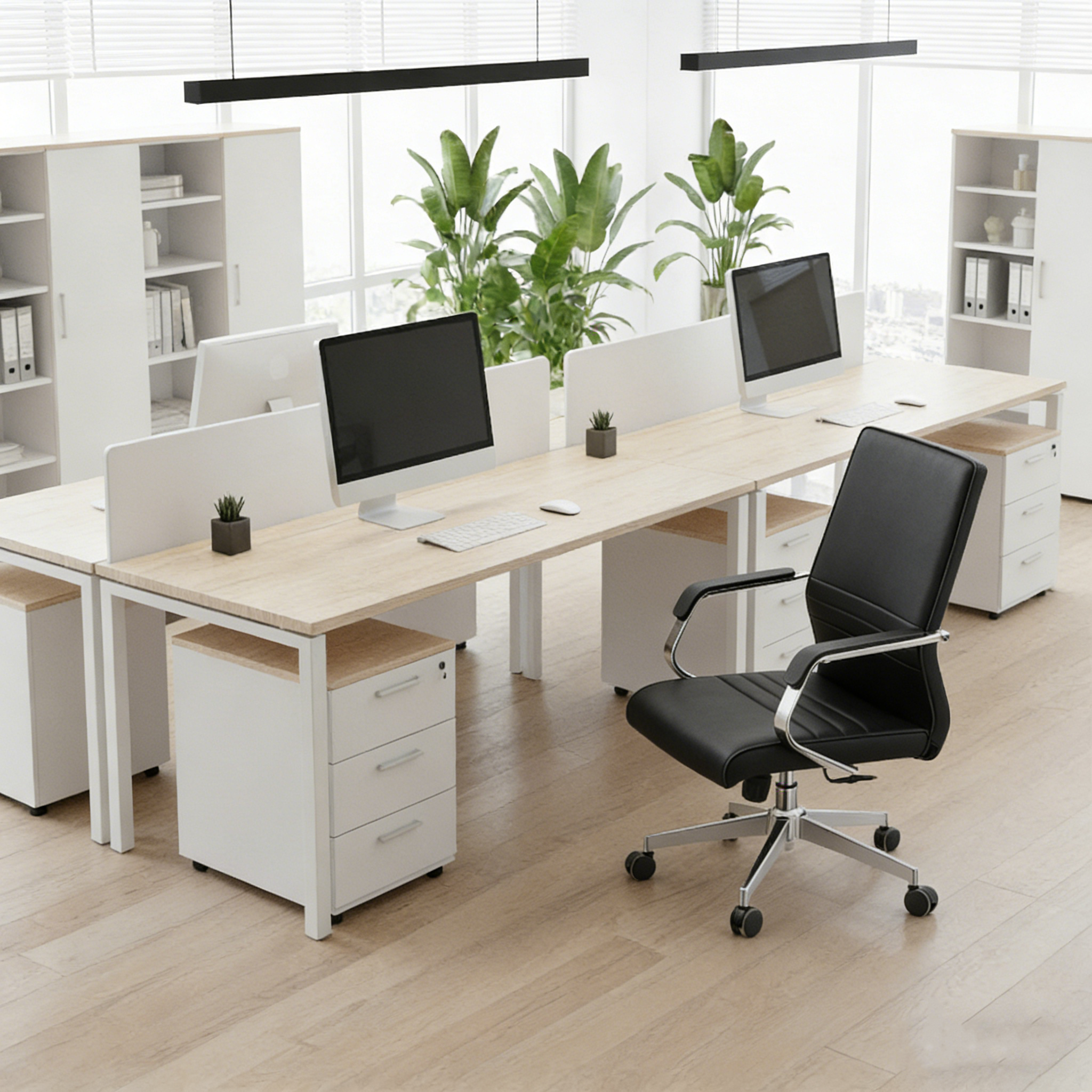 Modern Minimalist Ergonomic Mid-Back Office Chair - Adjustable Height Swivel Leather Plywood Metal Desk Chair With Wheels And Reclining Function Lumendat