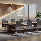 Modern Minimalist Ergonomic Mid-Back Office Chair - Adjustable Height Swivel Leather Plywood Metal Desk Chair With Wheels And Reclining Function Lumendat