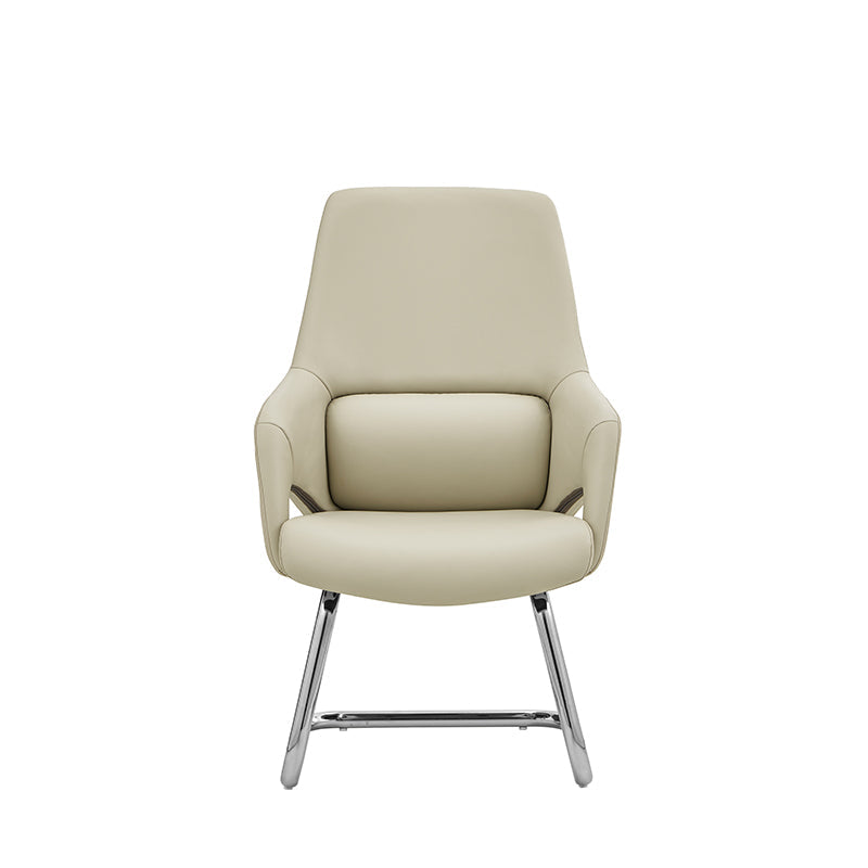 Modern Minimalist Cantilever Plywood Metal Office Chair - Ergonomic Mid-Back Leather Guest Chair For Office & Reception Lumendat