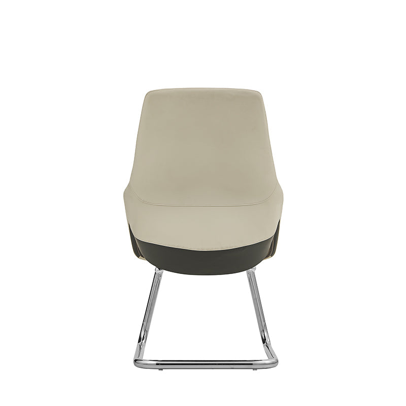 Modern Minimalist Cantilever Plywood Metal Office Chair - Ergonomic Mid-Back Leather Guest Chair For Office & Reception Lumendat