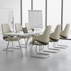 Modern Minimalist Cantilever Plywood Metal Office Chair - Ergonomic Mid-Back Leather Guest Chair For Office & Reception Lumendat