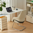 Modern Minimalist Cantilever Plywood Metal Office Chair - Ergonomic Mid-Back Leather Guest Chair For Office & Reception Lumendat