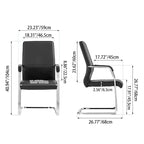 Modern Minimalist Leather Plywood Metal Conference Chair Ergonomic Guest Desk Chair Sled Base Executive Meeting Chair For Office Reception Set Of 4 Lumendat
