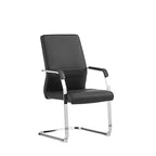 Modern Minimalist Leather Plywood Metal Conference Chair Ergonomic Guest Desk Chair Sled Base Executive Meeting Chair For Office Reception Set Of 4 Lumendat