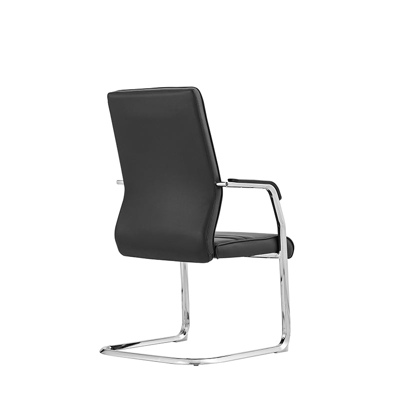 Modern Minimalist Leather Plywood Metal Conference Chair Ergonomic Guest Desk Chair Sled Base Executive Meeting Chair For Office Reception Set Of 4 Lumendat
