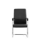 Modern Minimalist Leather Plywood Metal Conference Chair Ergonomic Guest Desk Chair Sled Base Executive Meeting Chair For Office Reception Set Of 4 Lumendat